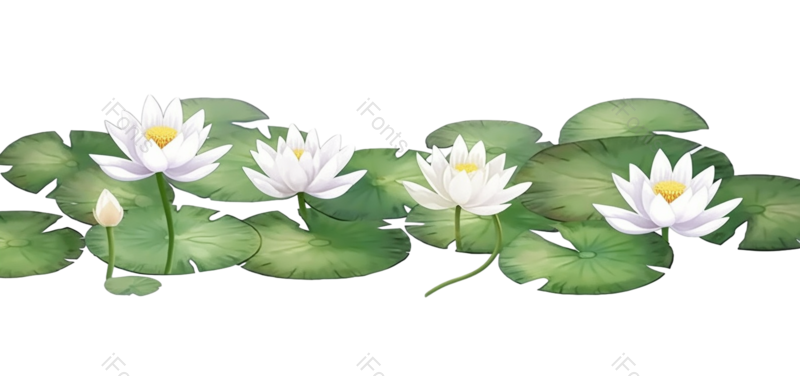 叶子图片,荷花元素,传统PNG,插画免抠素材